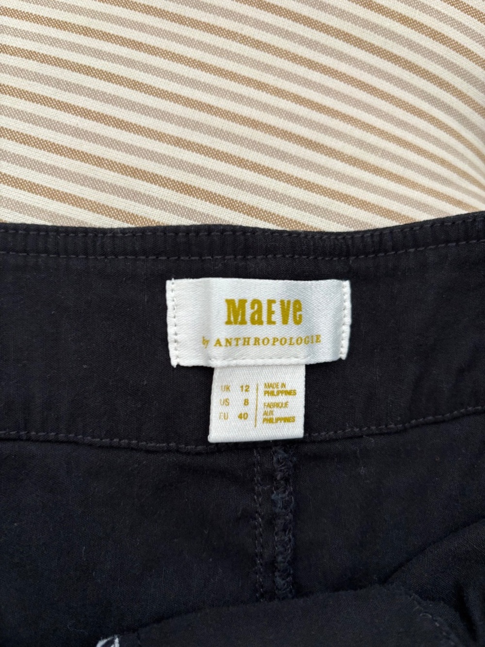 Maeve Black White Contrast Stitch Linen-Blend High-Rise Shorts - Picture 2 of 4
